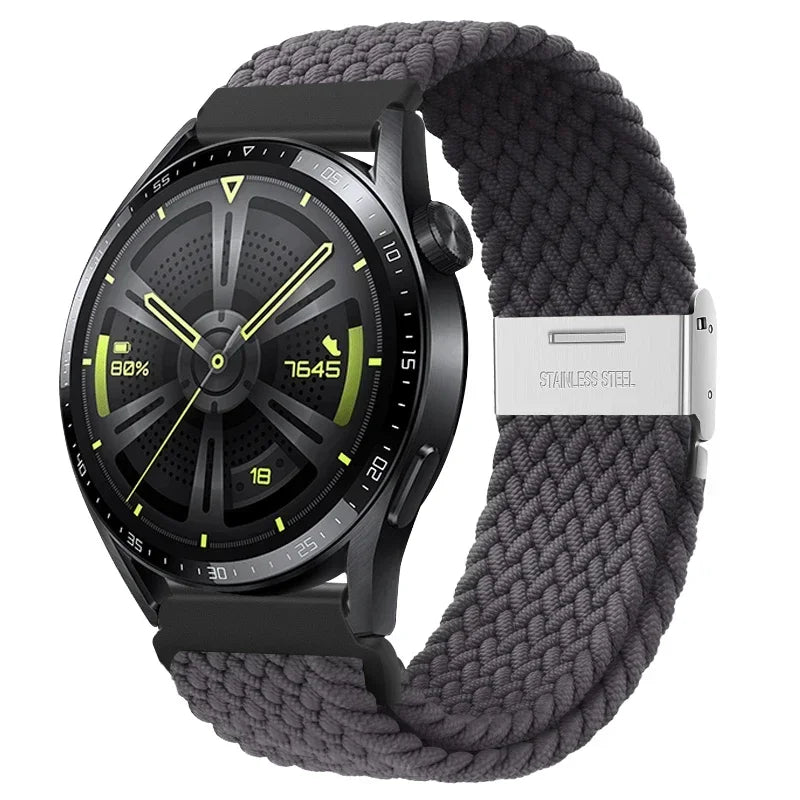 20 22mm Strap for Samsung Galaxy Watch 7 6 5 4 Band 40/44mm 5Pro Active 2 Gear S3 Braided Elastic Bracelet for Huawei GT2/3 4Pro