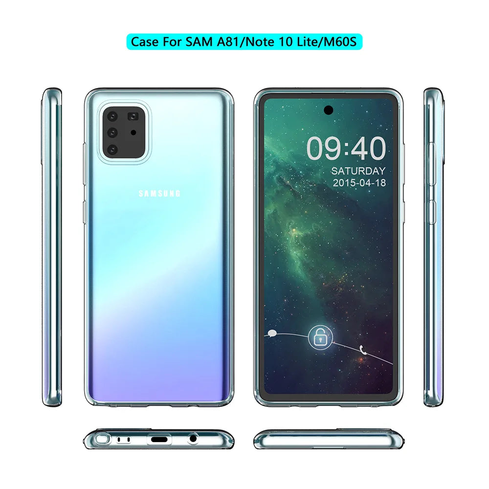 Clear Case for Samsung Note10 lite M60s Transparent Soft TPU Shockproof Phone Back Case for Samsung Galaxy Note 10 lite/A81/M60S