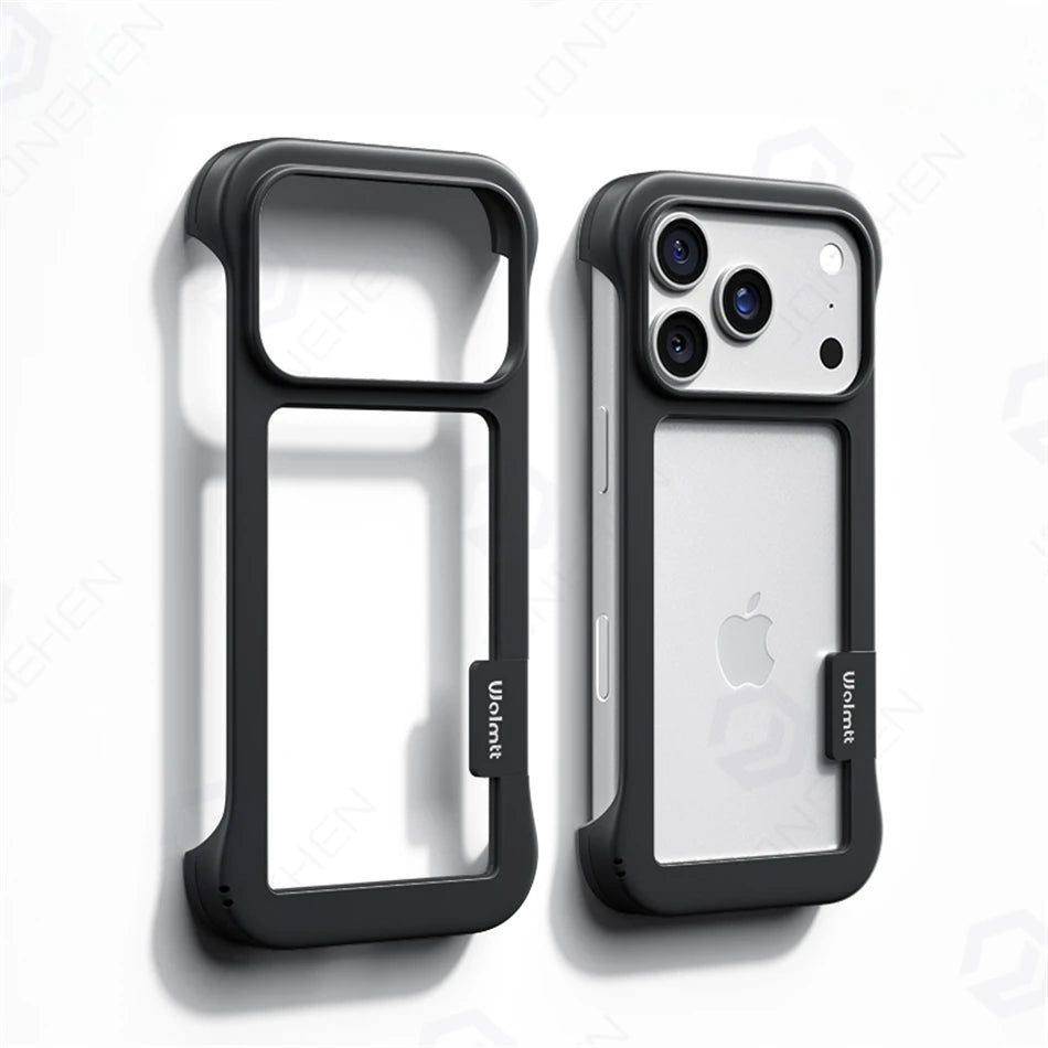 17Pro Colorful Frameless Soft TPU Bumper Case For iPhone Air 17 16 Plus 15 14 13 12 18 Pro Max Shockproof Protect Frame No Cover