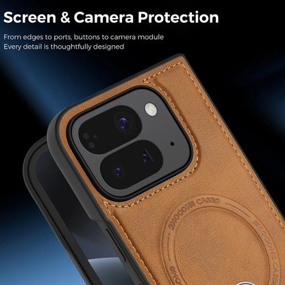 Magnets Magnetic For Magsafe PU Leather Case For Google Pixel 10 Pro Fold Wireless Charging Shell