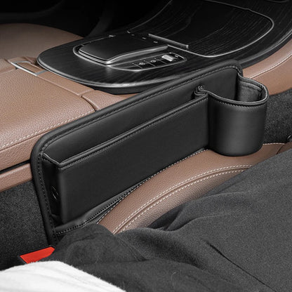 Car Seat Gap Water Cup Holder Leather Universal Crevice Side Storage Box Driver Front Auto Seat Gap Filler Organizer In the Car