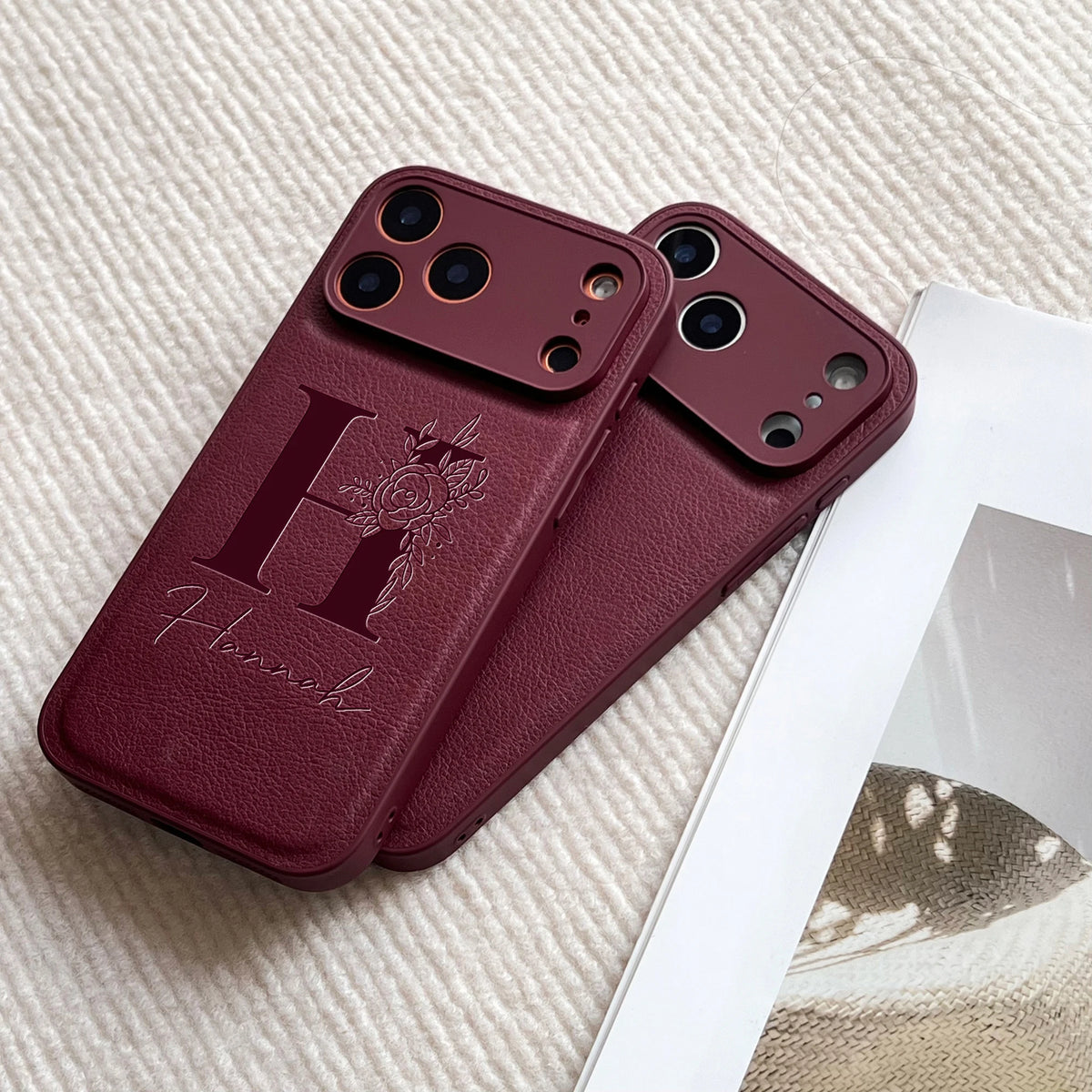 Personalized Custom Name Initial Custom Big Letter with Flowers Design Phone Case for iPhone18 17 16 15 14 13 Pro Max Plus Air