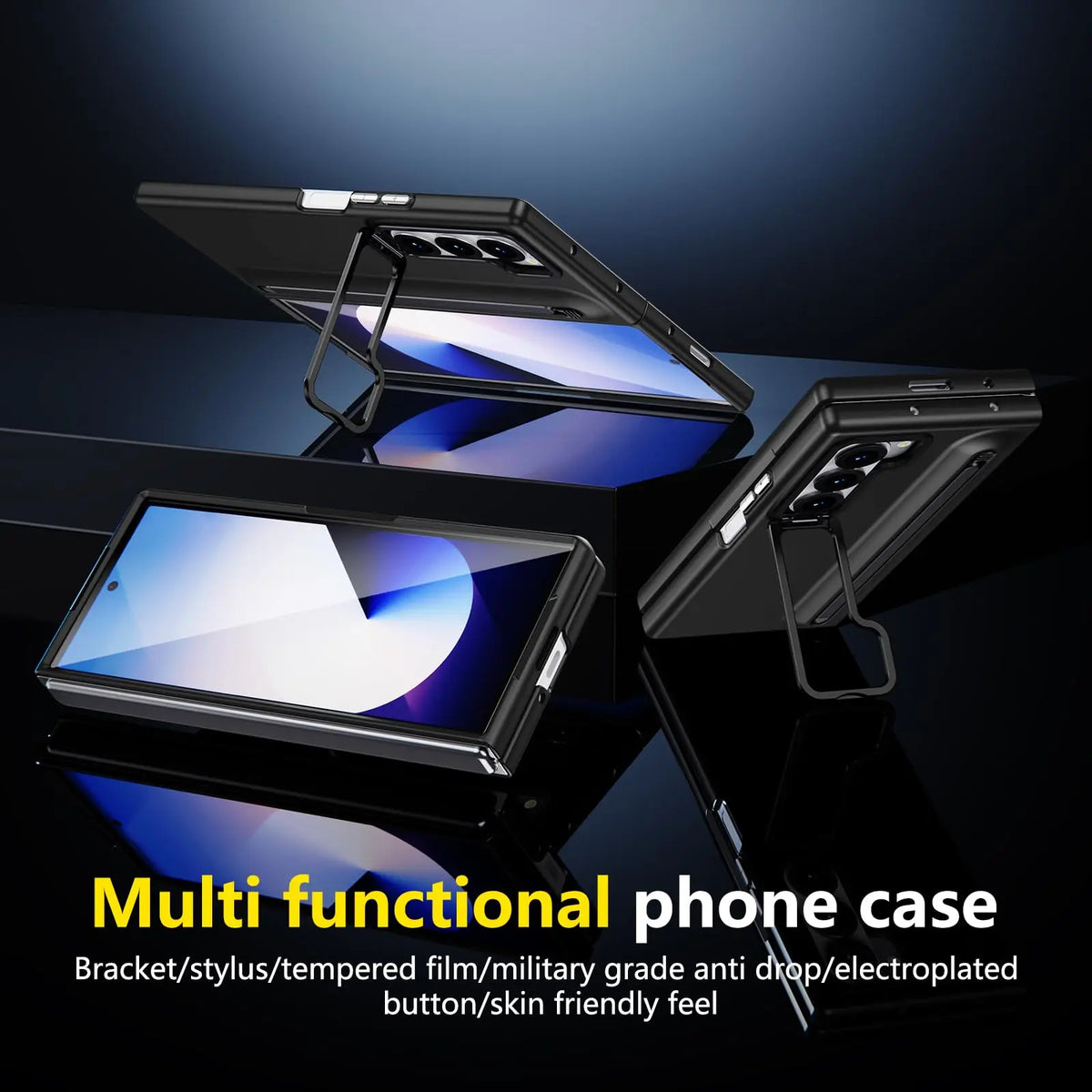 Metal Lens Holder Phone Cover For Samsung Galaxy Z Fold 7 6 5 Z Fold7 Fold6 Case With Screen Glass S Pen Slot Shockproof Cases