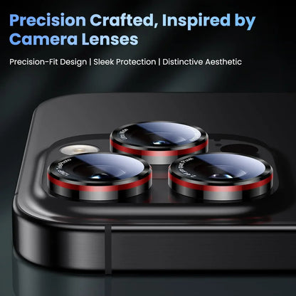 9D HD Metal Ring Camera Protector for IPhone 17 Pro Max Air 16 15 Plus Clear Scratch Proof Full Cover Lens Glass Tempered Film