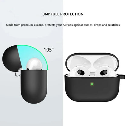 Cover For Apple AirPods 3rd Gen Case Wireless Bluetooth Earphones Accessories For Air Pods 3 Anti-fall Anti-lost Cover With Hook