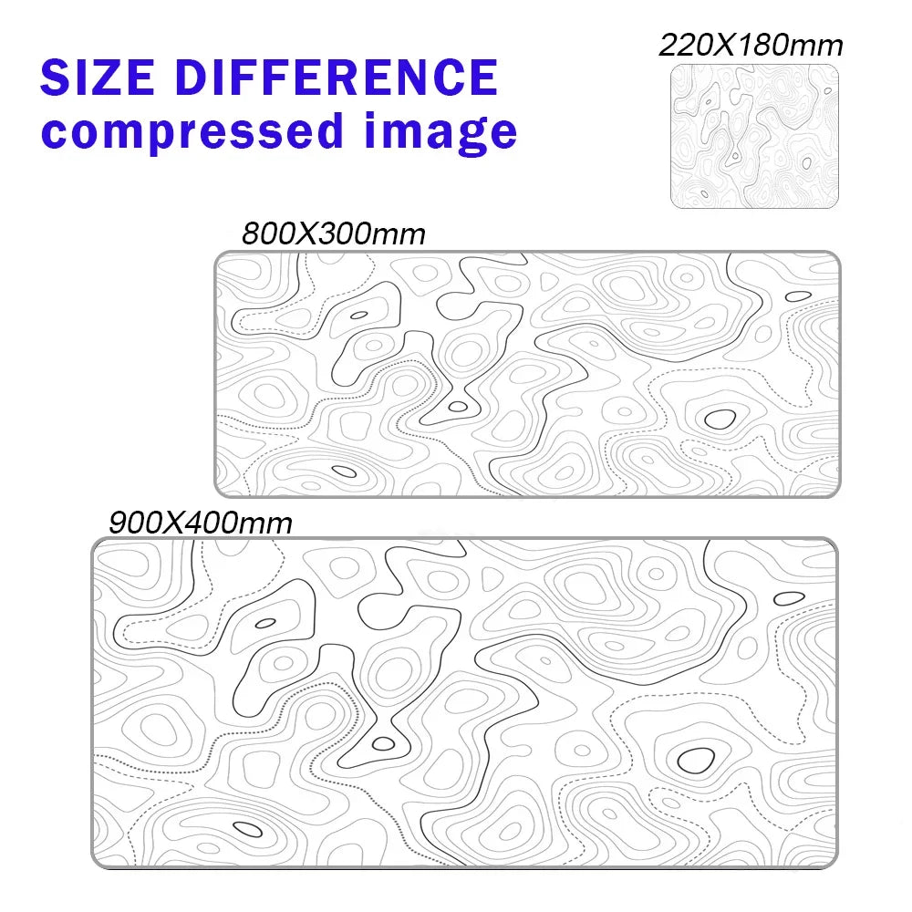 Line Liquid Mouse Pad Gaming Accessories Topographic Table Mat Marble Black Carpet Gray 100x50cm Custom Pc MousePad Desk Mat