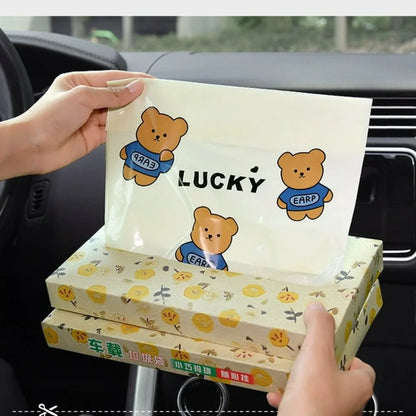 20/40/60pcs Car Garbage Bin Leave No Trace Little Bear Adhesiv Disposable Garbage Bage Portable Clean Bag Universal Trash Can