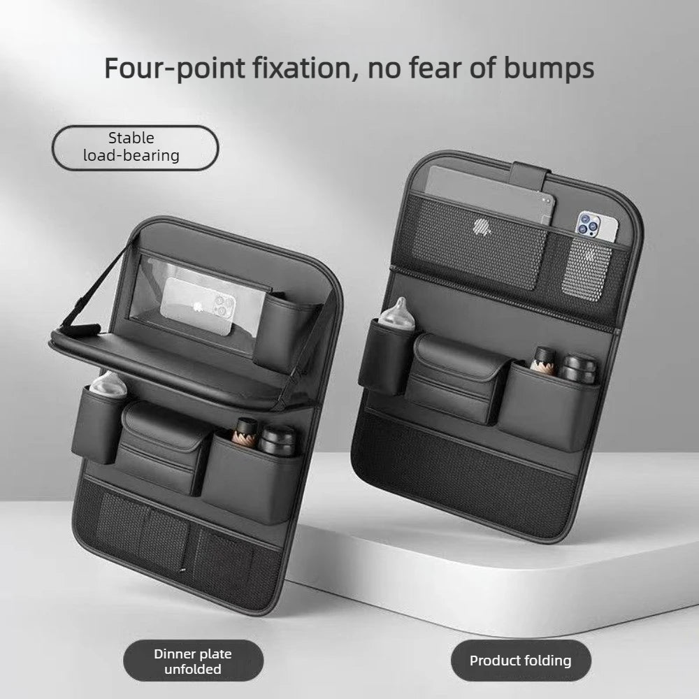1Pcs 2026 New Car Seat Back Organizer Storage Bag Foldable Tray Tablet Holder Tissue Box for Auto Back Seat Travel Accessories