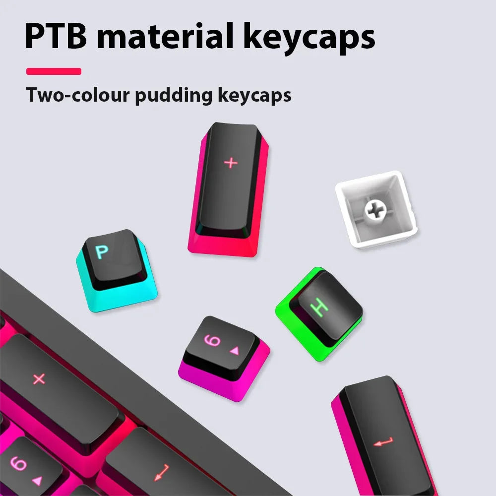 104 Keys Pudding Keycaps For Mechanical Keyboard PBT OEM Keycaps Jelly RGB Full Size 60% 70% 100% Small complete set of keycaps
