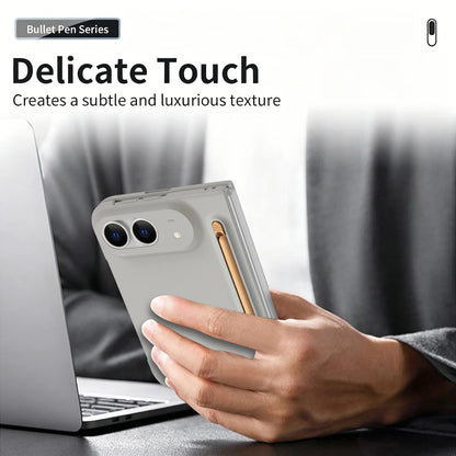 For iPhone Duo Case Ultra-Thin Skin-Friendly Matte With Tempered Film Touch Pen Folding Shockproof Protection Cover Accessories
