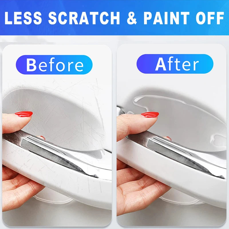 Invisible Transparent Car Door Handle Bowl Scratch Protective Stickers Silicon Rearview Mirror Anti-collision Protection Strip