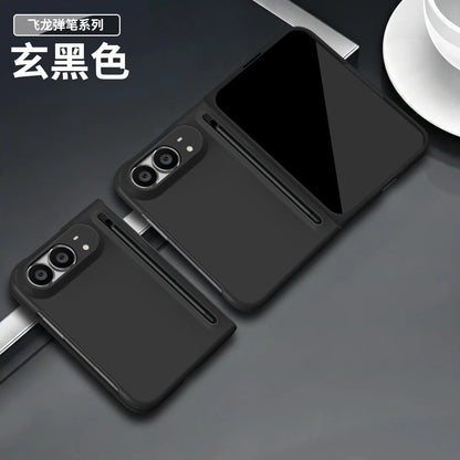 For iPhone Duo Case Ultra-Thin Skin-Friendly Matte With Tempered Film Touch Pen Folding Shockproof Protection Cover Accessories