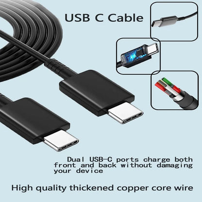 USB C 25W Fast Wall Charger with USB C to Type C Fast Charging Cable For Samsu Galax S25 24 S23 S22 S21 S20 Note 10 IPhone 15 16