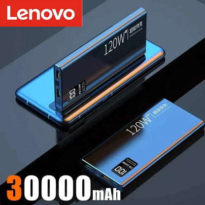 Lenovo 120W Power Bank 200000mAh High Capacity Fast Charging Powerbank Portable Battery Charger For iPhone Samsung Xiaomi NEW