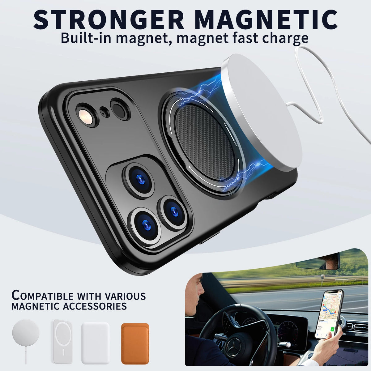 360° Magnetic Bracket Phone Case For iPhone 17 Air 11 12 13 14 15 16 17 Pro Max For Magsafe Shockproof Stand Holder Cover Funda