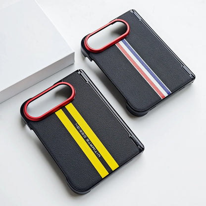 Business Premium Anti‑Scratch PU Leather Foldable Phone Case for IPhone Duo  Slim Hard Shockproof Full‑Edge Protective Cover