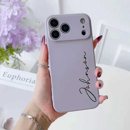 Personalized Custom Letters Name Colorful Soft Liquid Silica Gel Phone Case For iPhone 11 12 13 14 15 16 17 18 Pro Max 17Air