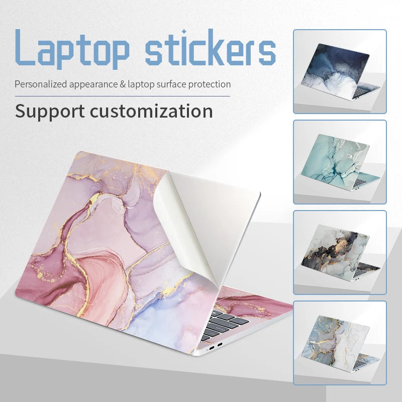 DIY Marble Cover Laptop Skins Vinyl Stickers 13"14"15.6"17.3"PVC Film Waterproof Skin Decorate Decal for Macbook/Lenovo/HP/Acer