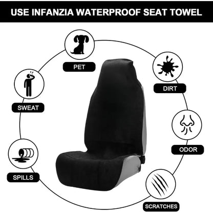 Upgraded Universal Waterproof & Sweatproof Car Seat Cover Cushion, Ideal for Gym, Beach, Hiking and Pet Use