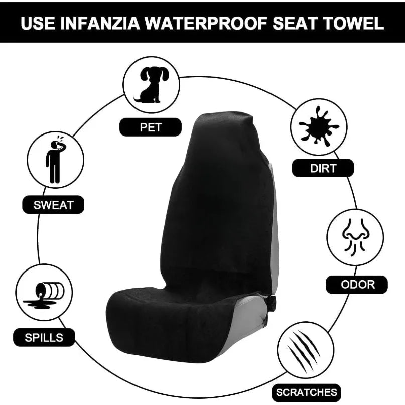 Upgraded Universal Waterproof & Sweatproof Car Seat Cover Cushion, Ideal for Gym, Beach, Hiking and Pet Use