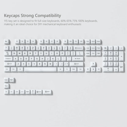 115 Keys Grey Fog Transparent Clear Keycaps Crystal PC Keycap RGB Shine Through Key Cap MDA Profile for MX Switch Keyboard
