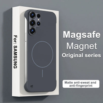 Frameless Magnetic PC Case For Samsung S26 S25 S24 Plus S23 Ultra S20 S21 S10 Note 20 A56 A16 A55 A35 A15 A54 A34 A24 A14 Cover