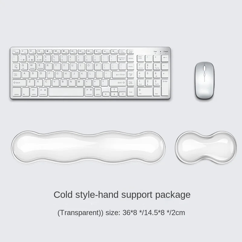 Silicone Keyboard Mouse Wrist Rest Support Ergonomic Wave Hand Pad Cushion Comfortable Soft For Gaming Office PC Computer Laptop