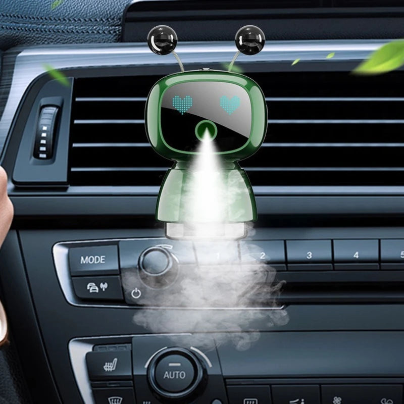 Cute Robot Smart Car Aroma Diffuser Car Air Outlet Fragrance Air Purifier Car Interior Decor Gift Electric Air Freshener