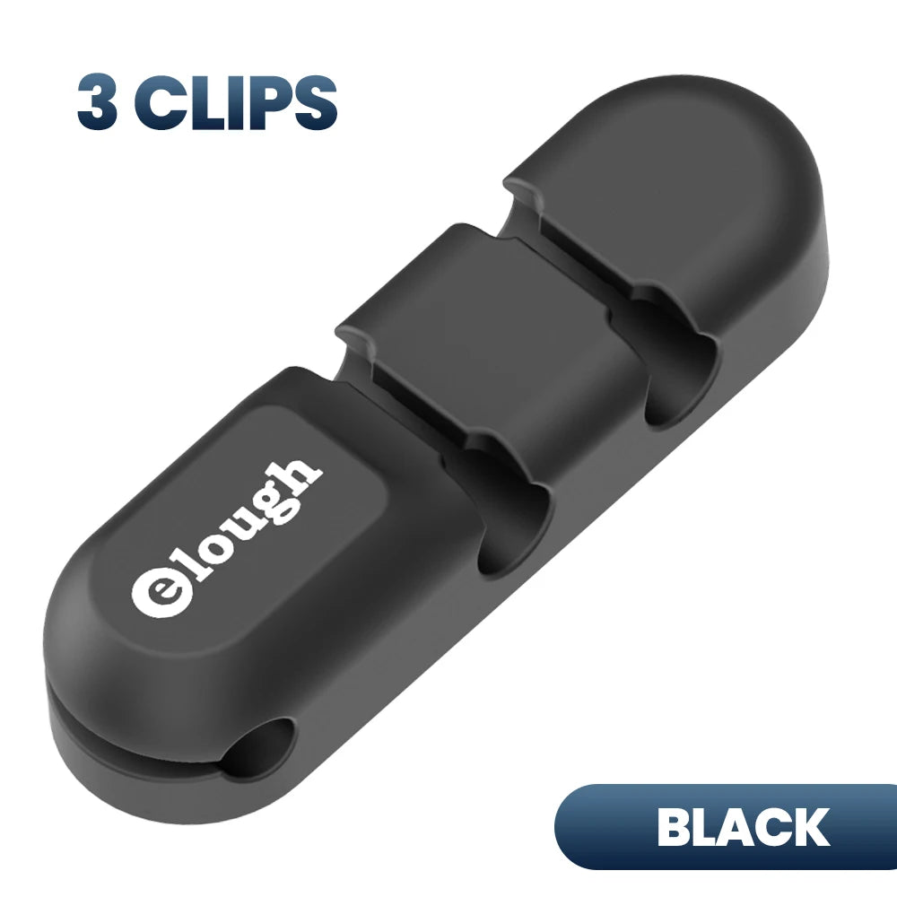 Elough Cable Organizer 7 Clip Cable Management Tidy Silicone Winder Wire Holder Arrangement For Mouse Earphone Protector