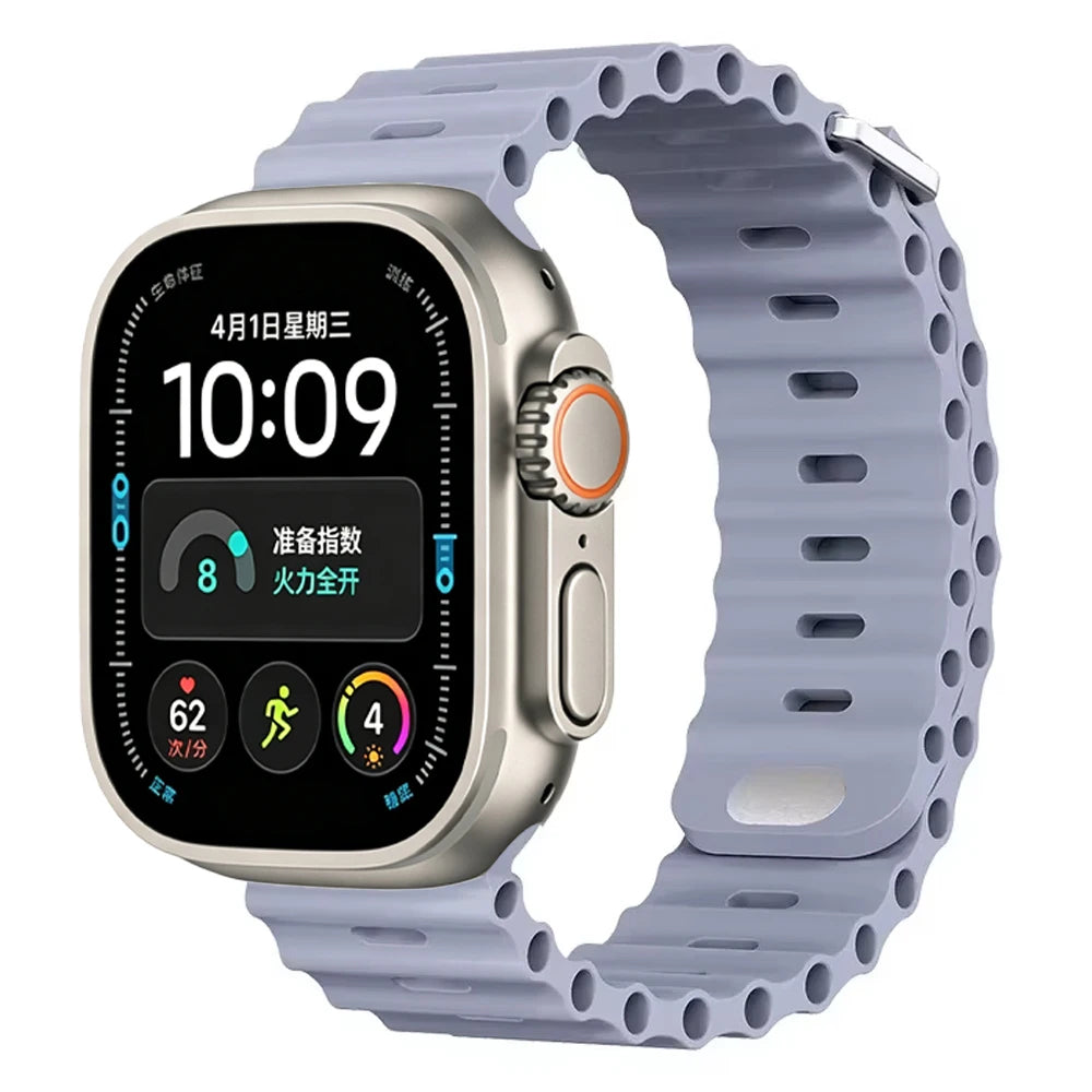 Ocean Silicone strap For Apple Watch Ultra 4 3 2 1 Band 49mm 12 11 10 9 8 7 46mm 45mm 41mm band iWatch 6 5 4 SE3 44mm 40mm 42mm