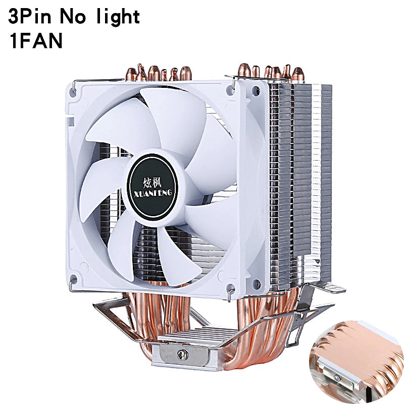 XUANFENG 2/4/6 Heat Pipe Cooler CPU Fan 90mm Air-Cooled Processor Compatible LGA2011-3 X79 X99 E5 2066 115x 1200 1700 I5 AM4 AM5