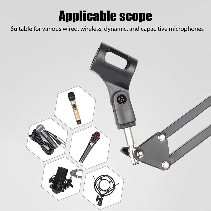 Desktop Adjustable Microphone Stand Boom Holder Professional Flexible Scissor Arm for Podcast/Streaming/Youtube