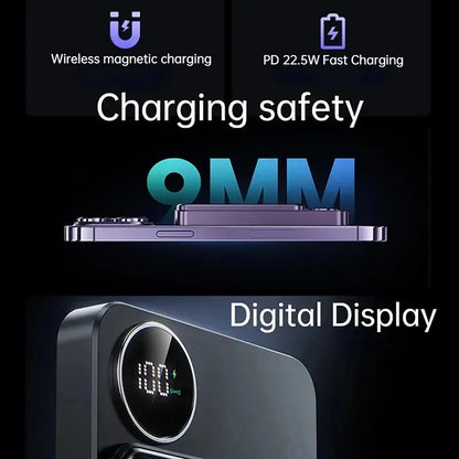 10000mAh Magnetic Wireless Power Bank 22.5W for MagSafe Fast Charging Portable Battery Charger Cases for iphone Samsung Xiaomi