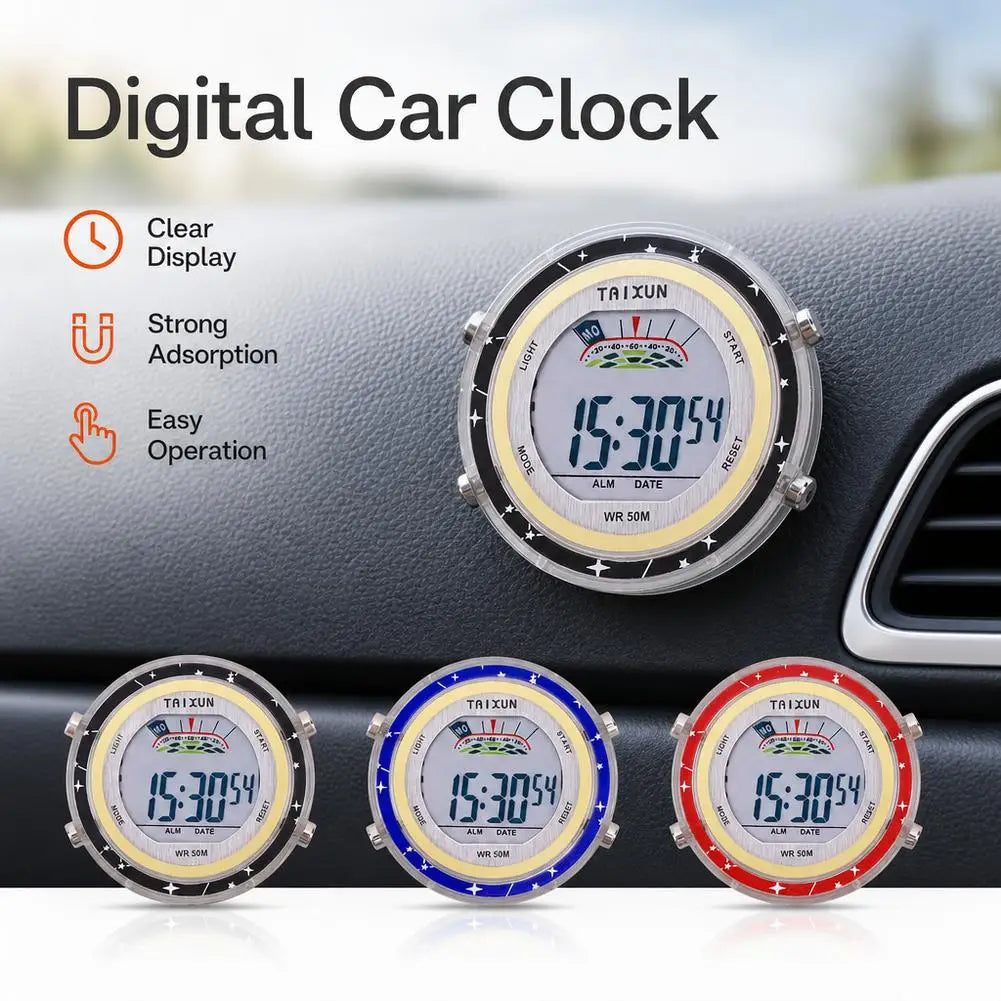 Motorcycle Digital Clock Waterproof Motorbike Stick-on Dashboard Car Clock Car Stick-On Mini Watch For Dashboard Boat Bike