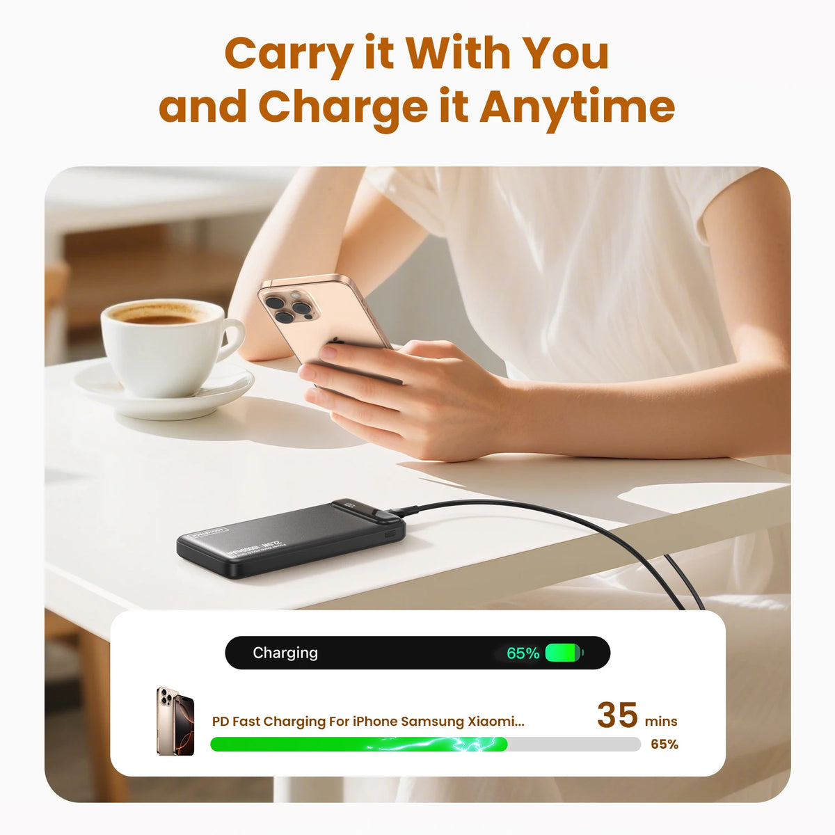 Power Bank 10000mAh 22.5W Portable Charger PowerBank External Battery Fast Charging For iPhone16 15 14 Xiaomi poweer bank