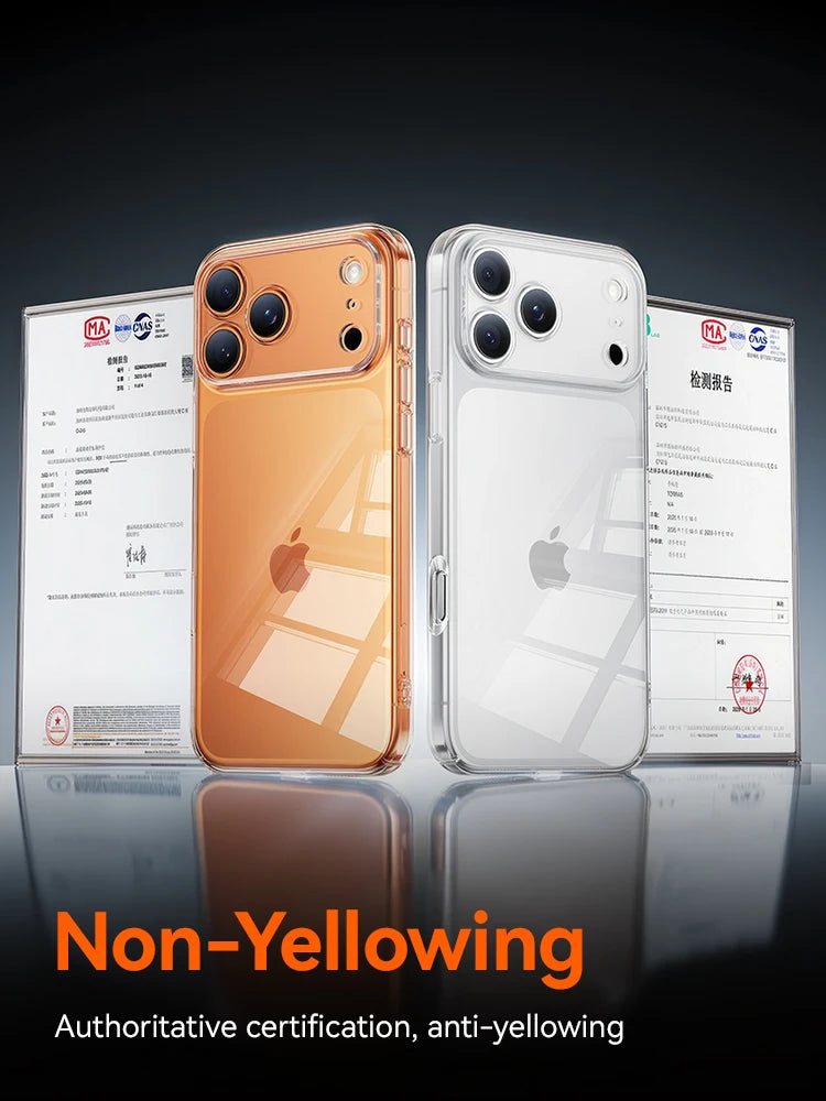 Joyroom Case For iPhone 17 16 Pro Max Case Crystal Transparent PC Anti-Yellow Lens Protection Cover For iPhone 17 Pro Max Case