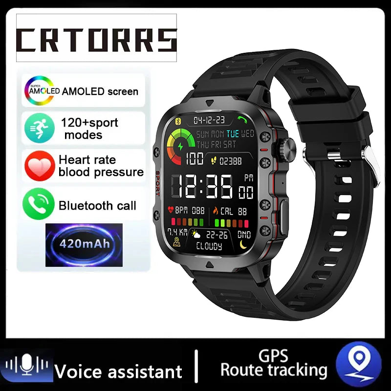 NEW Electronic Military Men Smart Watch Bluetooth Call Fitness Clock Heart Monitor Sport Watches 3ATM Waterproof Smartwatch 2026