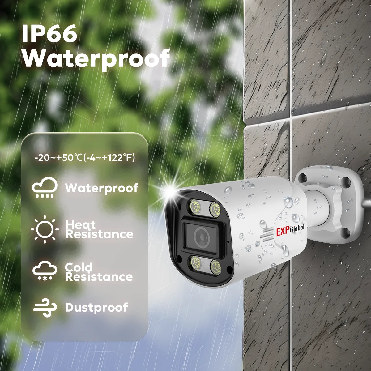 EXPGlobal 8MP 5MP POE Outdoor Security Camera System Home CCTV kit Video Surveillance Kit 4Ch Nvr Audio Outdoor IP Camera