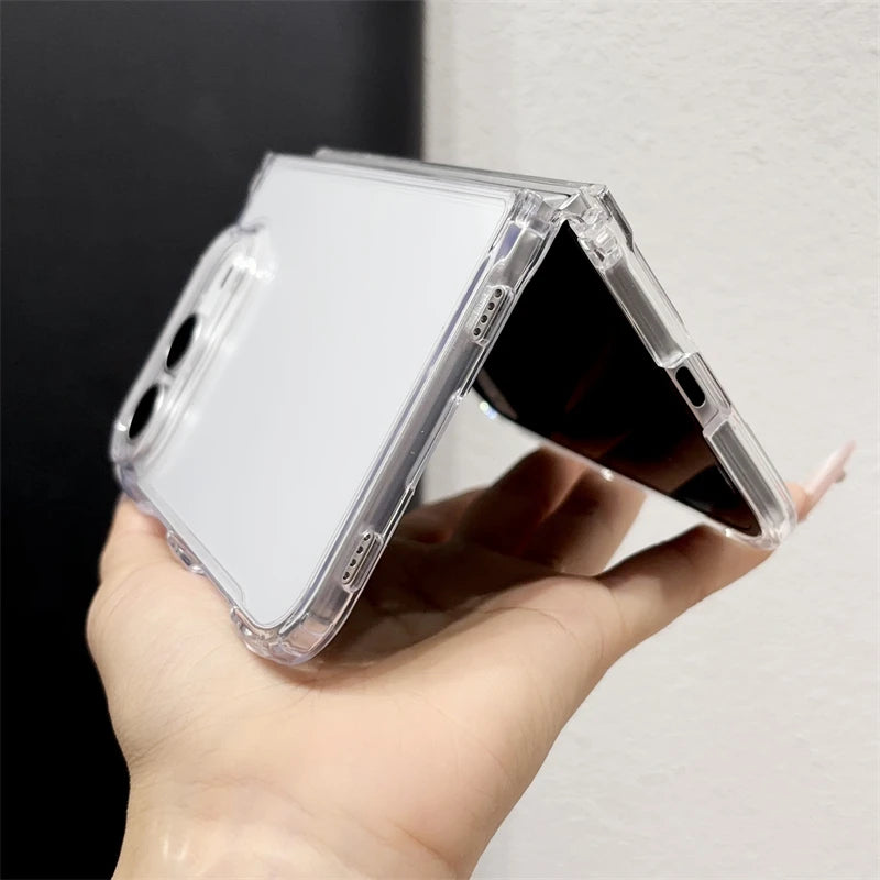 New Simple HD Transparent Acrylic Folding Phone Case For iPhone Duo Ultra 18Duo Fold TPU Bumper Shockproof Hard Clear Back Cover