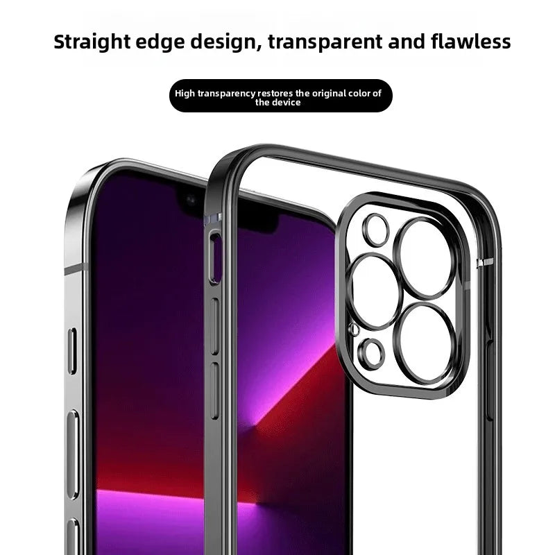 Case For IPhone 17E 16E Simple Transparent Frosted Electroplated Frame Ultra-thin Silicone Cover For 17e 16e Shockproof Funda