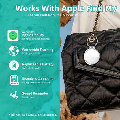 Mini GPS Tracker Work with Apple System Find My App Tag Wallet Finder Bike Bag Loss Tracker Smart Bluetooth Locator