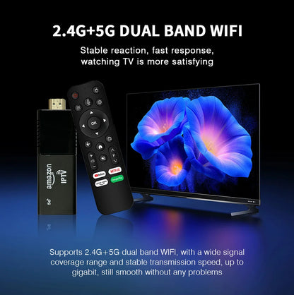 MX10 F5 4K TV Stick Android 13 Allwinner H313 4GB RAM 64GB ROM Dual Band WiFi6 BT5.4 Portable Home Streaming Media Player