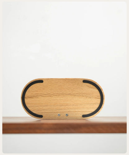Wooden Base Aluminum Headphone Stand with Storage Tray, Desktop Headset Holder for Gaming Headphones, Desk Organizer Accessories