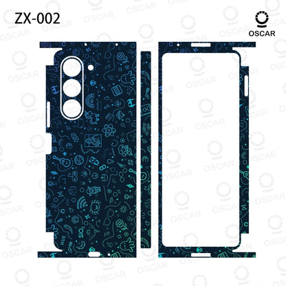 Colorful Anti-Scratch Stickers For Samsung Galaxy Z Fold 5 4 7 6 Fold5 Fold4 Protective Decal Skin Cover Back Film
