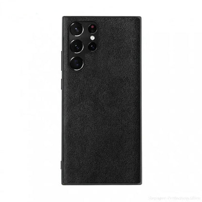 Italian Alcantara Case for Samsung S24 Ultra Plus S23 S22 S21 Fold 6 Flip 6 Flod 5 Luxury Business Supercar Same Leather Case
