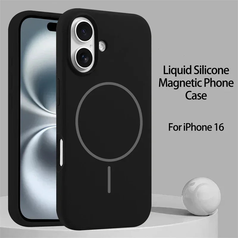 Luxury Original Liquid Silicone For Magsafe Case For iPhone 17 16 15 14 13 12 11 Pro Max Magnetic Wireless Charging Soft Cover