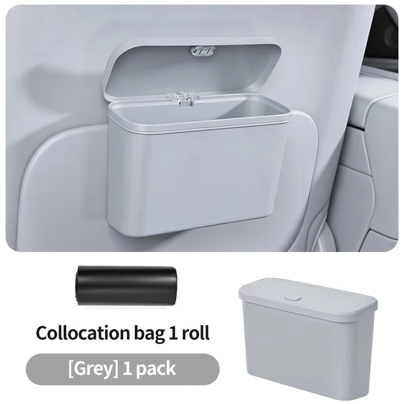 Luxury Portable Hanging Mini Car Trash Can Wastebasket Trash Car Interior Clip-on Storage Pouch Dry and Wet Use Hanging Storage