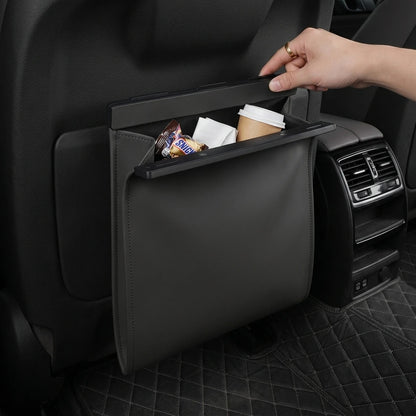 Magnetic Adsorption Car Garbage Bag Waterproof PU Leather Auto Back Seat Hanging Trash Bin for Car Interior Accessories