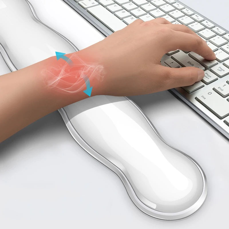 Silicone Keyboard Mouse Wrist Rest Support Ergonomic Wave Hand Pad Cushion Comfortable Soft For Gaming Office PC Computer Laptop