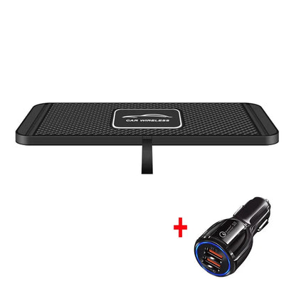 15W Wireless Charger Car Silicone Pad Stand For iPhone 17-12 Xiaomi Samsung Huawei Mobile Phone Fast Car Wireless Charging